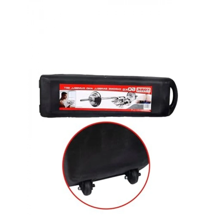 Döküm Plaka ile 50 kg Krom Dambıl ve Halter Seti