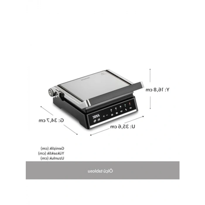 Döküm Plakalı, 5 Programlı Izgara ve Tost Makinesi