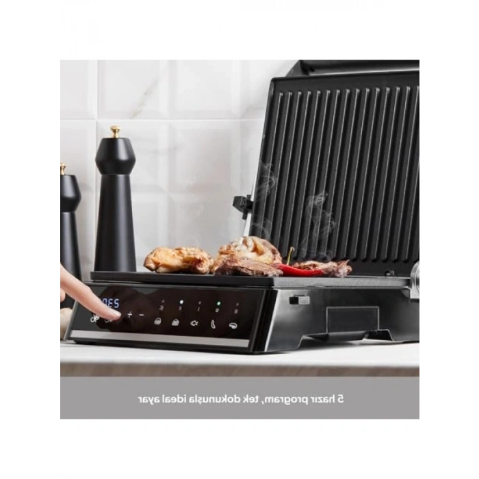 Döküm Plakalı, 5 Programlı Izgara ve Tost Makinesi