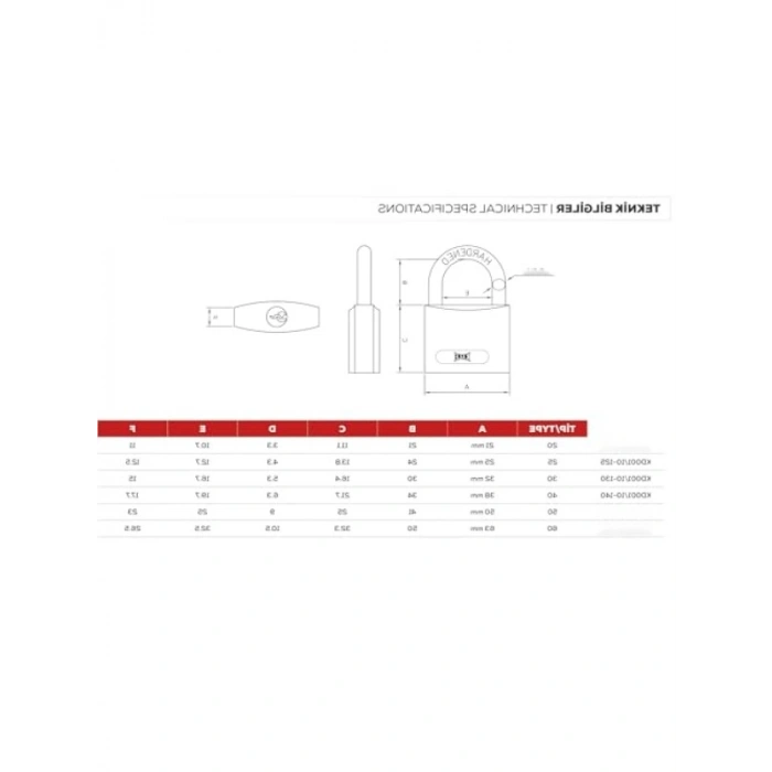 Döküm Siyah Asma Kilit, 50 mm