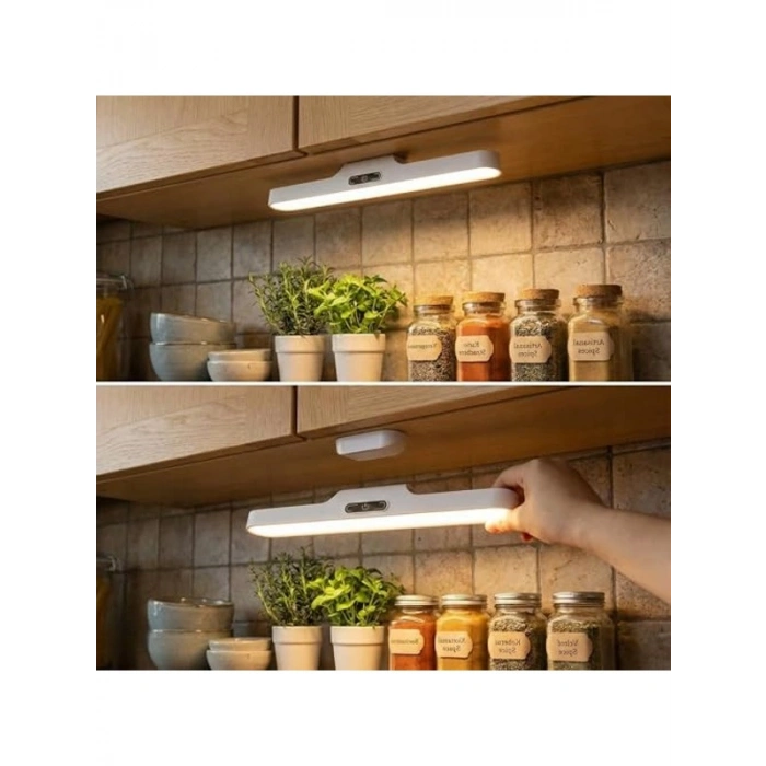 Dokunmatik Aplik, 5 Watt Şarjlı Mıknatıslı Işık Seti (2 Adet Beyaz)