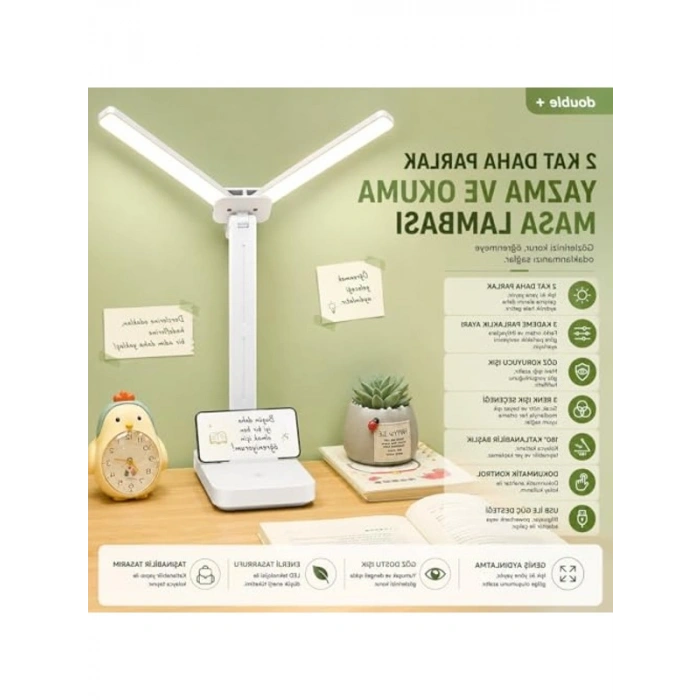 Dokunmatik Kontrollü LED Masa Lambası, Katlanabilir ve Çok Fonksiyonlu