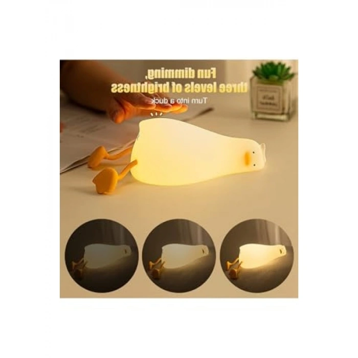 Dokunmatik LED Işık - Sevimli Ördek Figürü Gece Lambası