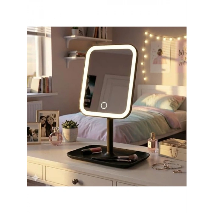 Dokunmatik Sensörlü LED Işıklı Makyaj Aynası - USB Bağlantılı
