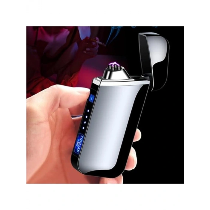 Dokunmatik USB Şarjlı Plazma Çakmak, Siyah