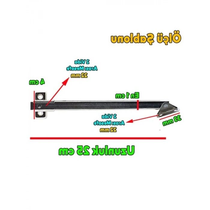Dolap Çekmecesi için Metal Kapak Makası | 25 cm Amortisör Piston (1 Çift)