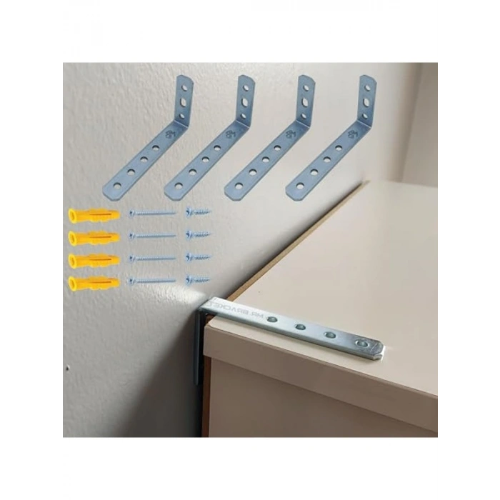 Dolap Sabitleme Aparatı Seti, 16x52x100 mm Boyutları ile Güvenli Sabitleme