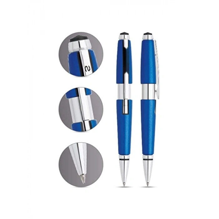 Doldurulabilir Nitro Mavi Bilyeli Kalem - Orta Çizgi