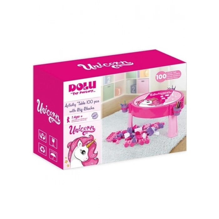 Dolu Unicorn 100 Parça Mega Bloklu Aktivite Masası 2572