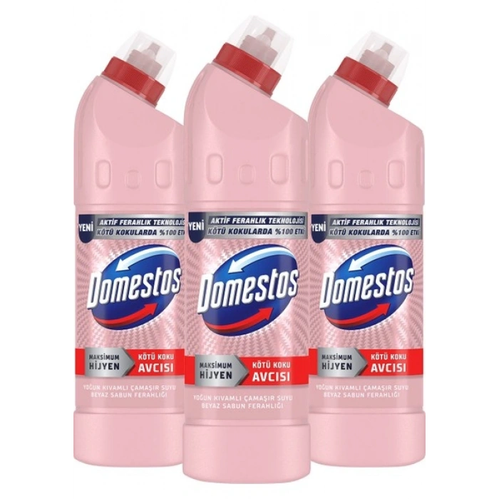 Domestos Çamaşır Suyu Beyaz Sabun Ferahlığı 750 ml X3