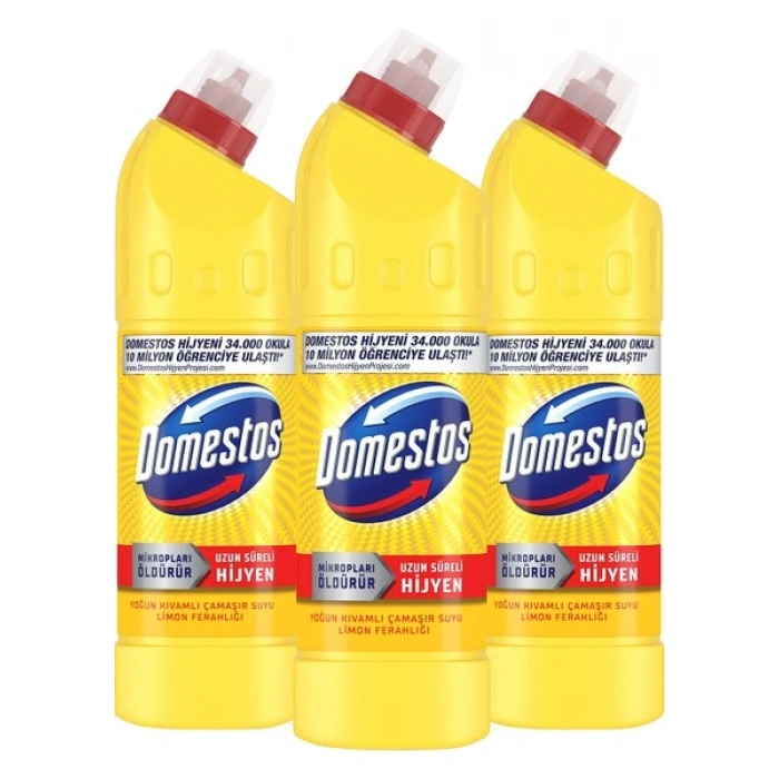 Domestos Yoğun Kıvamlı Çamaşır Suyu Limon Ferahlığı 750 ml X3