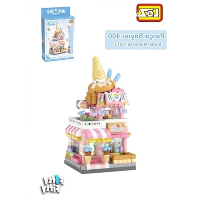 Dondurma Dükkanı Temalı 400 Parça Yapım Seti, Eğlenceli Oyun
