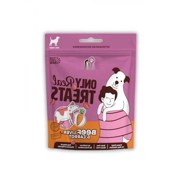 Dondurularak Kurutulmuş Çiğ Dana Ciğer ve Havuç, 40g