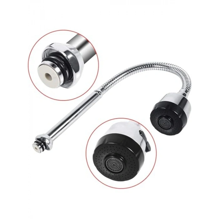 Dönebilen Esnek Borulu Mutfak Musluğu, 304 Paslanmaz, 30 cm Boy