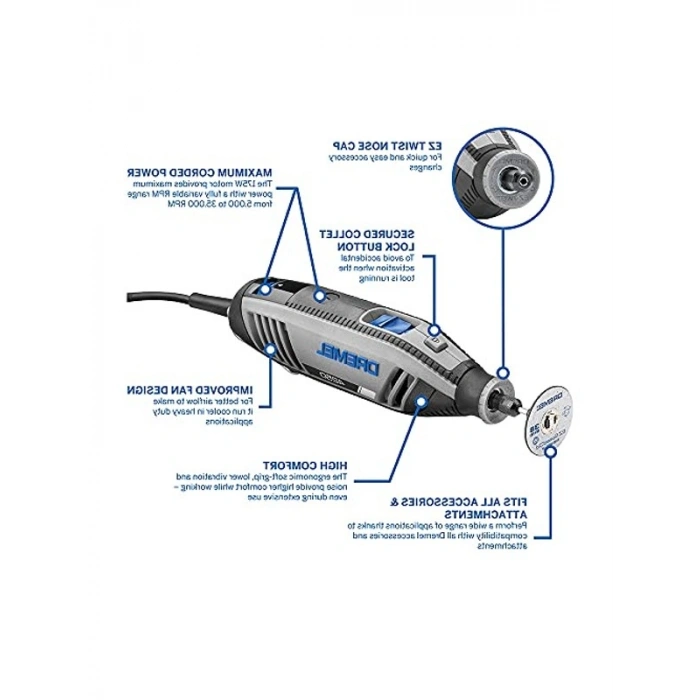 Döner Alet Seti, 175 W, 45 Aksesuar ile Çok Amaçlı Kullanım