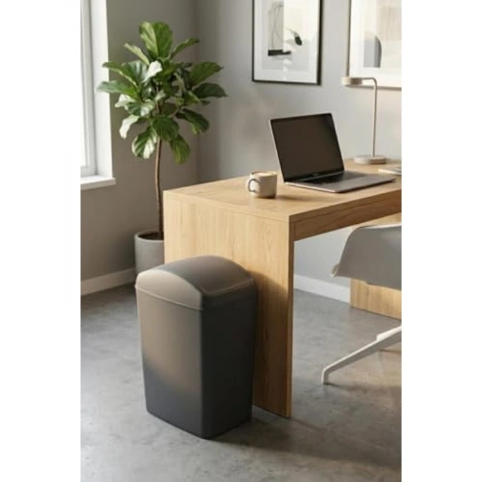 Döner kapaklı antrasit çöp kutusu, 40 LT