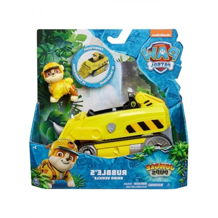 Dönüşebilen Gergedan Aracı ile Rubble Figürü, 3 Yaş ve Üzeri Çocuklar için Oyun Seti