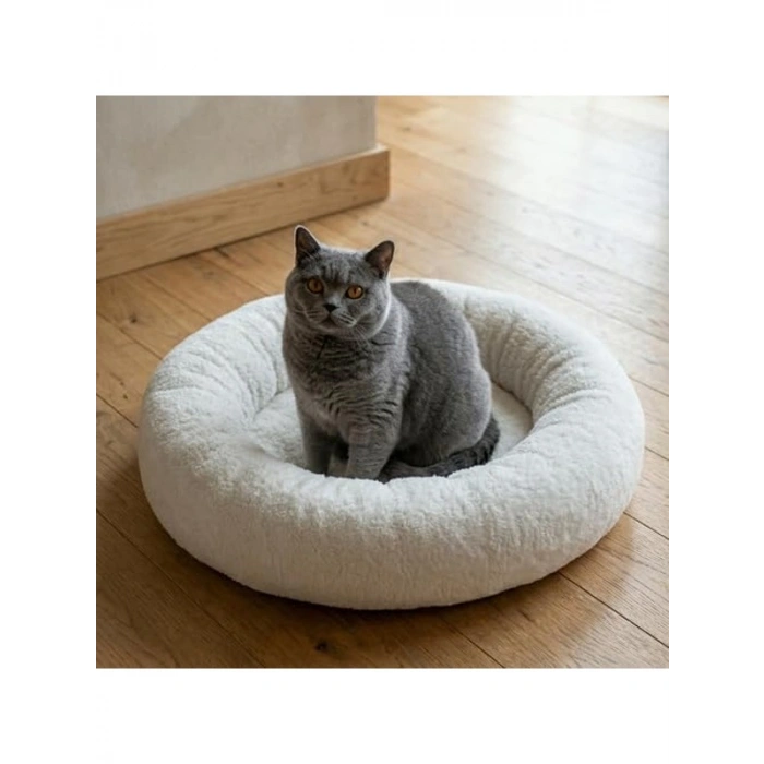 Donut Şeklinde Kedi ve Köpek Yatağı, Yıkanabilir