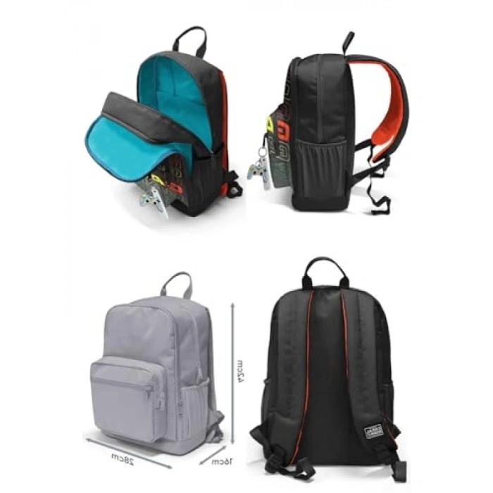 Dört Bölmeli Siyah Gri Ortaokul Çantası