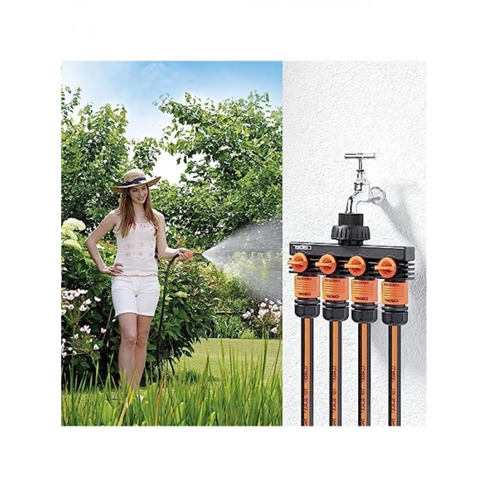 Dörtlü Musluk Adaptörü, 3/4 İnç Boyutunda