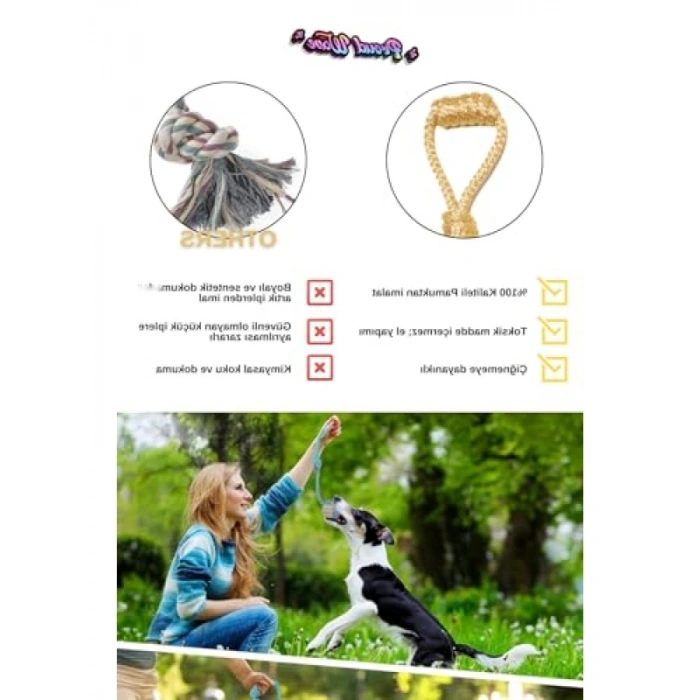 Dörtlü Set Sesli Çekiştirmeli Peluş İp Oyuncak