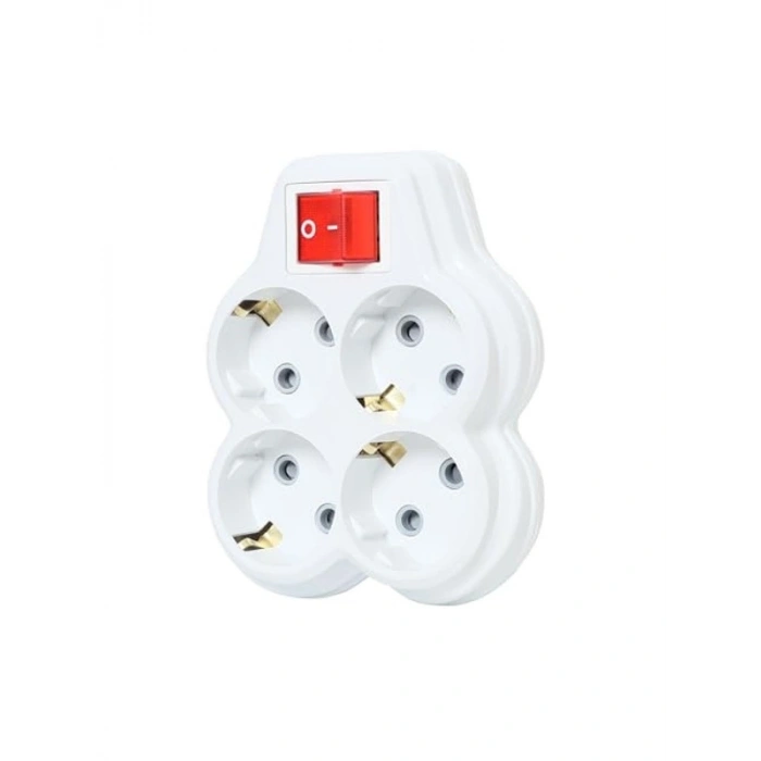 Dörtlü Topraklı Priz, Çocuk Korumalı Tasarım, 16A 250 Volt Kapasite