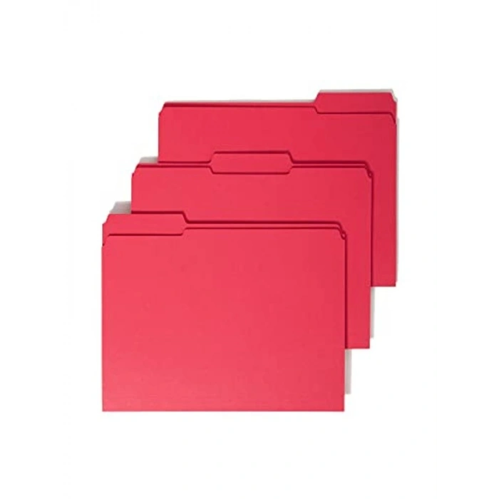 Dosya Klasörü, Güçlendirilmiş 1/3 Kesimli Tab, Mektup Boyutu, Kırmızı, Kutu başına 100 (12734)