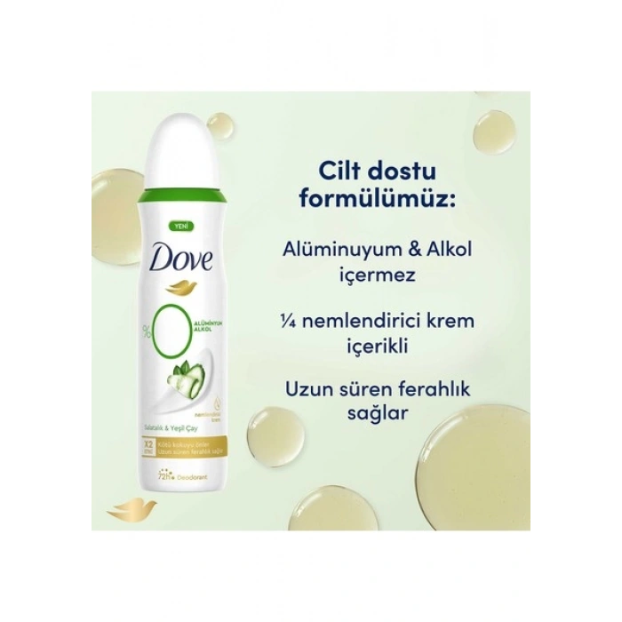 Dove Kadın Deodorant %0 Alüminyum Salatalık & Yeşil Çay 150ML