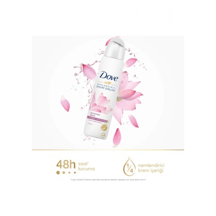 Dove Kadın Sprey Deodorant Lotus Çiçeği Kokusu Işıldayan Bakım 150 ml
