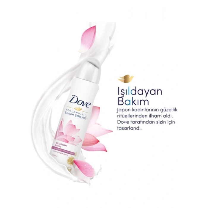 Dove Kadın Sprey Deodorant Lotus Çiçeği Kokusu Işıldayan Bakım 150 ml