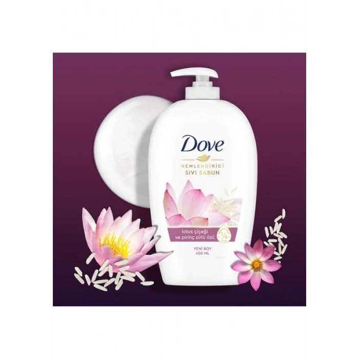 Dove Lotus Çiçeği ve Pirinç Sütü Sıvı Sabun 450 ml
