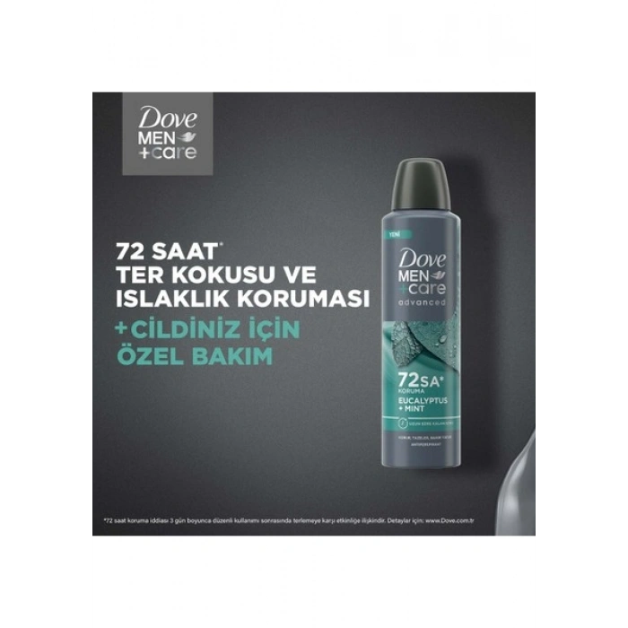 Dove Men +Care Advanced Erkek Deodorant 72 Saat Koruma Eucalyptus Mint 150 ml