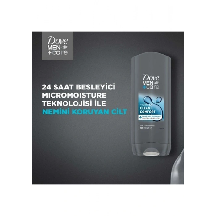 Dove Men +Care Duş Jeli Body, Face&hair Clean Comfort 400 ml