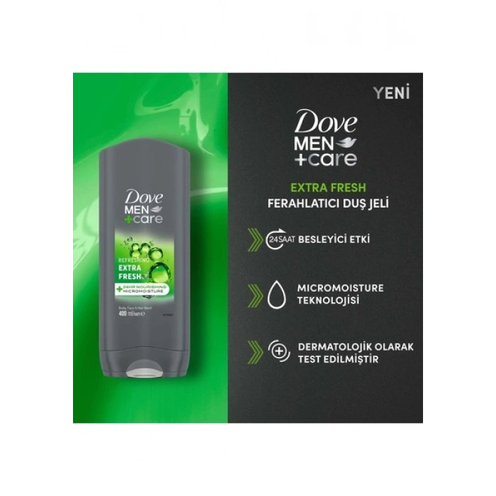 Dove Men +Care Duş Jeli Body, Face&hair Extra Fresh 400 ml