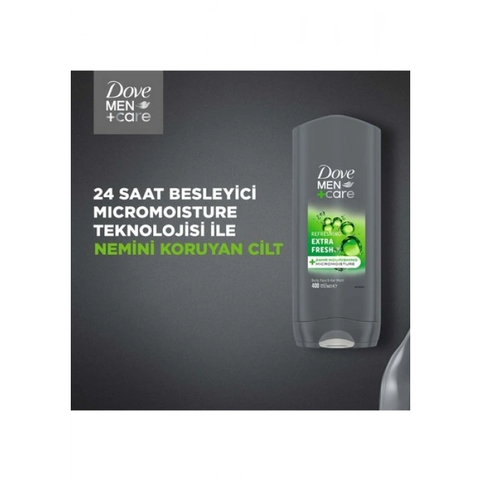 Dove Men +Care Duş Jeli Body, Face&hair Extra Fresh 400 ml