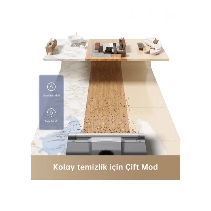 Dreame H12 Core Islak/Kuru Süpürge Hafif ve Akıllı Süpürge ve Paspas, Akıllı Kir Algılama, Otomatik Kendi Kendini Temizleme, Ahşap Vinil ve Sert Zeminler