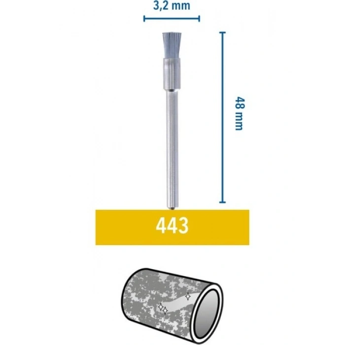 Dremel 443 Karbon Çelik Fırça 3,2 mm