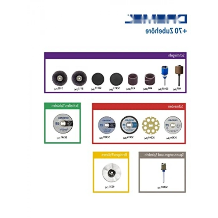 Dremel 725 EZ SpeedClic Aksesuar Seti, 70 Parçalı