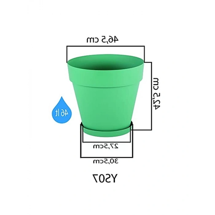 Drenaj Aparatlı Saksı, 46.5 cm ve 46 Litre Kapasite ile Dekoratif