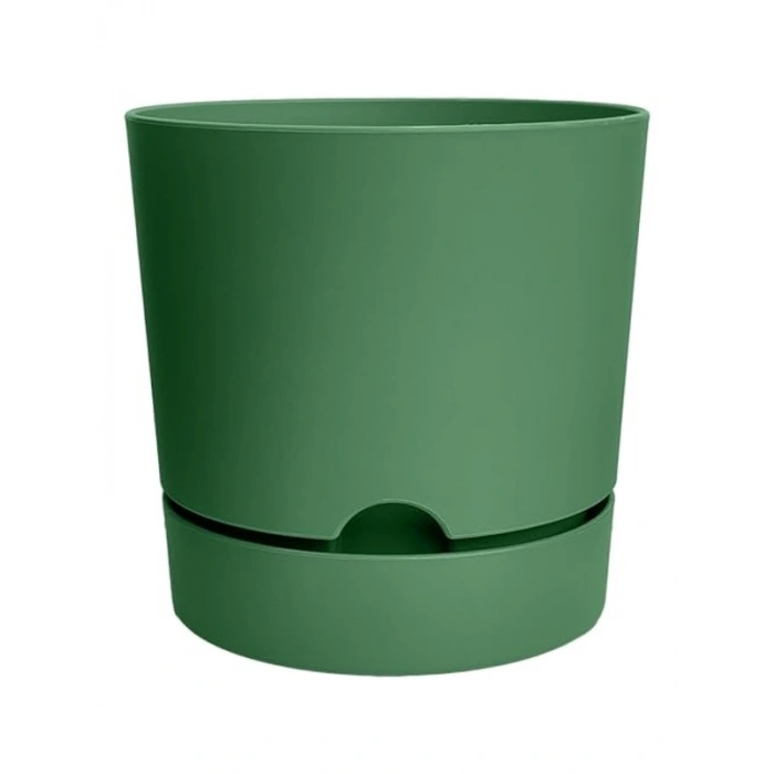 Drenajlı Plastik Çiçek Saksısı, 1 Adet, 3,3 Litre Kapasite, Yeşil Renk