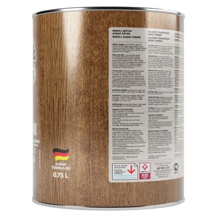 Düfa ART-TEX Renkli Ahşap Verniği 8621 Açık Meşe 0.75 l