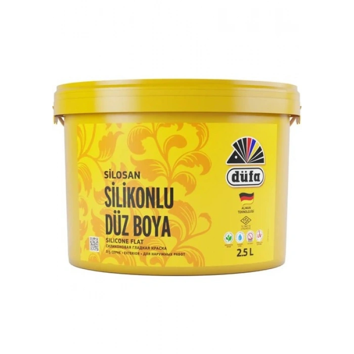 Düfa Silikonlu Düz Dış Cephe Duvar Boyası 8404 Antik Mavi 2.5 l