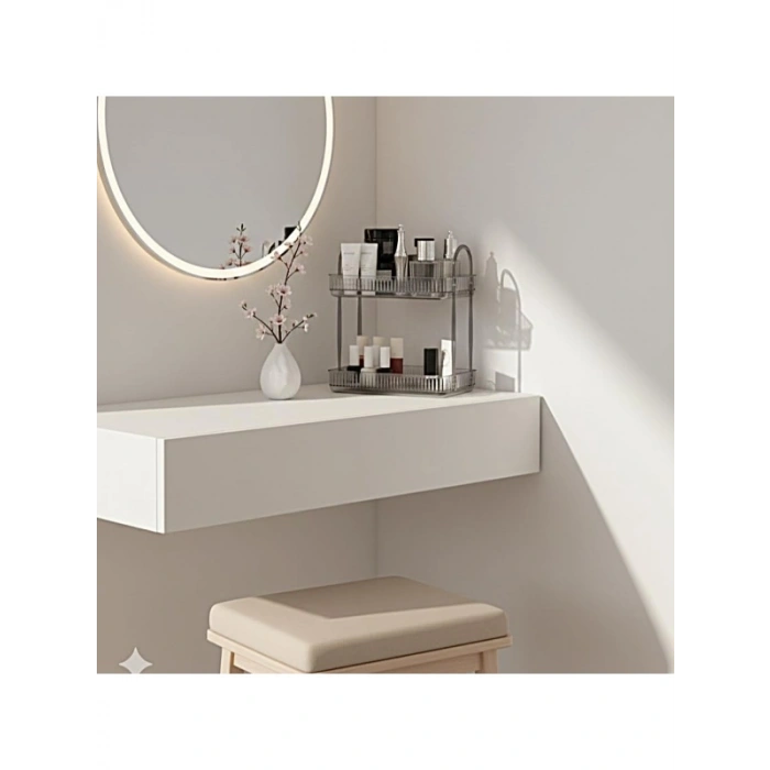 Duman Gri Renkli Banyo Düzenleyici Organizer Raf