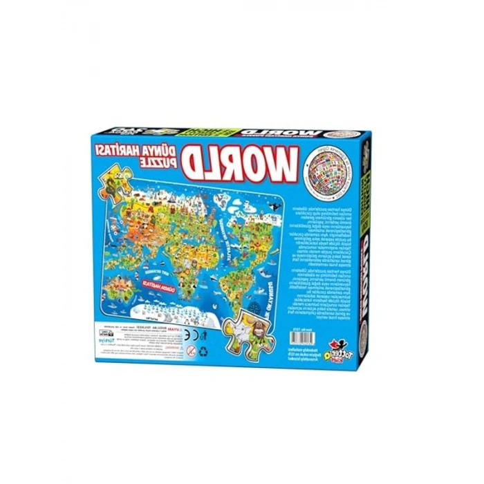 Dünya Haritası Temalı Eğlenceli Puzzle Seti