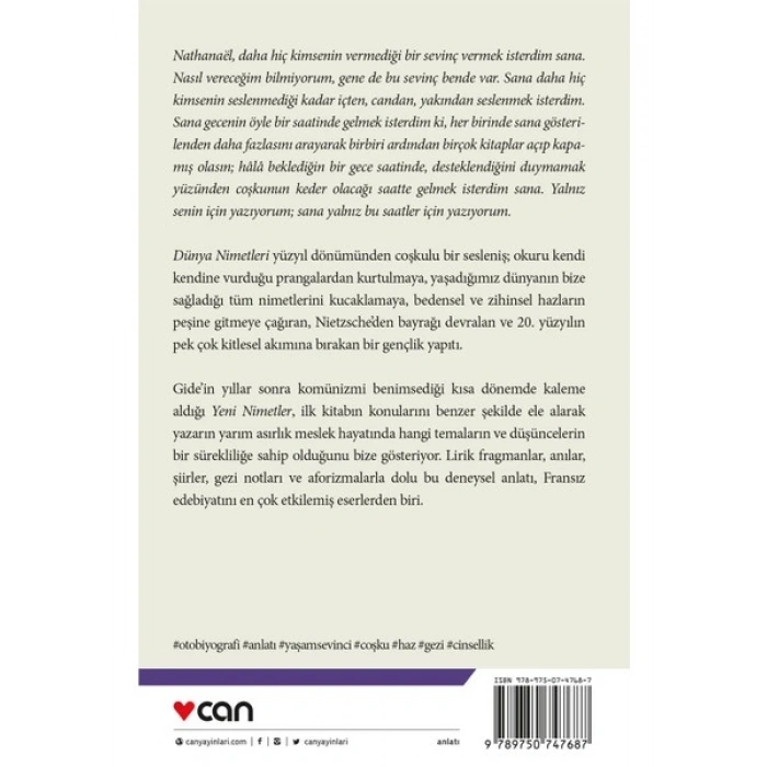 Dünya Nimetleri Ve Yeni Nimetler - Andre Gide