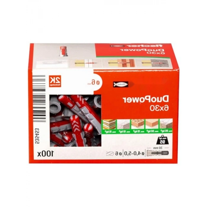DUOPOWER 6x30 Dübel Seti - 100 Adet