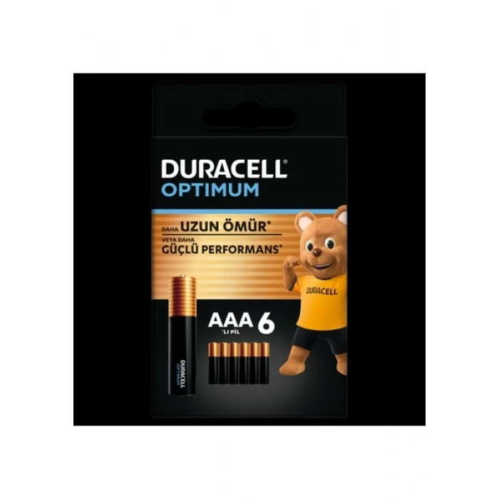 Duracell Optimum AAA Pil (6’lı paket), Alkalin Pil 1,5V, LR03 MX2400