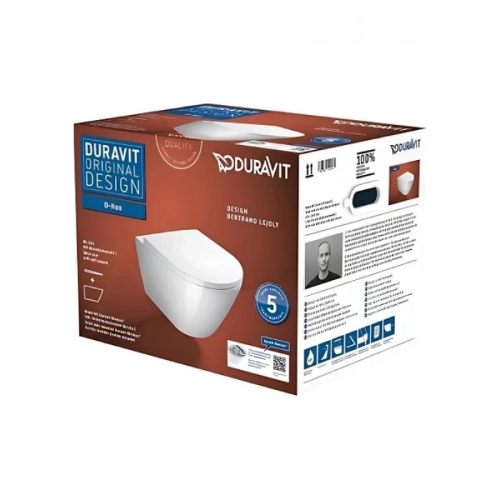 Duravit D-Neo Rimless Asma Klozet + Duravit Yavaş Kapak 45773900A1