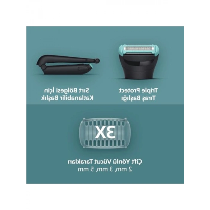 Duşta Kullanıma Uygun Hassas Vücut Tıraş Makinesi