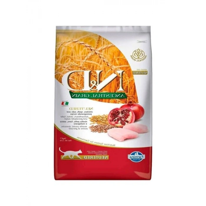 Düşük Tahıllı Tavuk ve Narlı Kedi Maması, 5 Kg